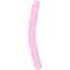 Двосторонній фалоімітатор RealRock Crystal Clear Double Dildo 13'' 34 см рожевий - мініатюра 1