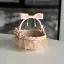 Пасхальная корзина 15х12х13см hand-made MIS LT розовая с розовым декором мини - миниатюра 1
