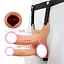 Страпон подвійний порожнистий Lovetoy Vibrating Strap On з вібрацією 10 режимів Тілесний K0171-1 - мініатюра 4