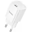 Мережевий зарядний пристрій Hoco C148A Charm single port PD30W charger (EU) білий - мініатюра 1