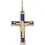 Золотий хрестик Харківська ювелірна фабрика Розп'яття Христа з емаллю. 115-МЕ - мініатюра 1
