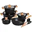 Набор посуды MGC с антипригарным покрытием 1,9/2/3/3,2/5,3 л черный 8 предметов MGC HP-4-404B - миниатюра 1