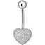 Серебряная серьга для пирсинга пупка Сердечко с фианитами. 7031.1С - миниатюра 1