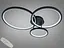 Люстра стельова кільця LED 84W чорна з пультом - мініатюра 1