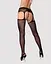 Сетчатые чулки-стокинги с кружевным поясом Obsessive Garter stockings S307 черные имитация S/M/L - миниатюра 2