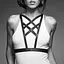 Портупея из экокожи Bijoux Indiscrets Maze – Cross Cleavage Harness Black - миниатюра 2