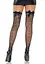 Чулки-сетка со швом сзади Leg Avenue Bow back seam thigh highs One size Black атласный бант - миниатюра 3