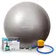 М'яч для фітнесу (фітбол) PowerPlay 4001 Ø75 cm Gymball Сріблястий + помпа (PP_4001_75_Silver) - мініатюра 1