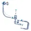 Сифон для ванни Santehplast SVD-05 FLAT steamer - автомат 1 1/2" з переливом 30412 - мініатюра 2