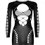 Бесшовное мини-платье Leg Avenue Long sleeve cut out mini dress One size Black - миниатюра 5
