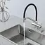 Смеситель для кухни с водопадом гибкий излив нержавеющая сталь Gappo G4098-5 Нержавеющая сталь - миниатюра 4