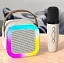 Дитяче караоке з бездротовим мікрофоном K12 та портативною RGB Bluetooth колонкою Pink (18965) - мініатюра 3
