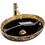 Умивальник Rea Margot black gold накладний REA-U8978, Чорний - мініатюра 1