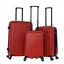 Набор чемоданов 3в1 пластик с кодовым замком и телескопической ручкой красный (522) - миниатюра 1