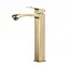 Змішувач для умивальника високий литий вилив золото Frap F1076-23 Золотий - мініатюра 1