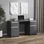 Компьютерный стол Vays, письменный стол с двумя тумбами, c ящиками без ручек R-34 Антрацит-Белые планки - миниатюра 1