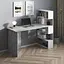 Комп’ютерний стіл Vays M-15 Бетон-Білий, письмовий з полицями праворуч, ЛДСП, 142×60×123 см - для дому, навчання, офісу - мініатюра 1