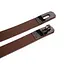 Ремень женский узкий коричневый кожаный JK-2031 с темной пряжкой (110 см) - миниатюра 4