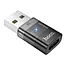 Адаптер Hoco UA36C USB папа to Type-C мама USB2.0 transparent adapter Black - миниатюра 1