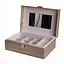 Скринька для прикрас з екошкіри 10 відділень із дзеркалом 20×14×8 см органайзер для прикрас Золотистий Yiwu HP-5-19GOLD - мініатюра 4