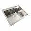 Кухонная мойка нержавейка 60x50 Platinum Handmade с подставкой для ножей (сифон круглый, 3,0/0,8), Нержавеющая сталь - миниатюра 5