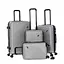 Набор чемоданов 4в1 пластик с кодовым замком и телескопической ручкой серый (635) - миниатюра 1