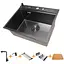 Комплект чорної мийки та змішувач з нержавіючої сталі NB-5747, Чорний - мініатюра 1