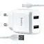 Сетевые зарядные устройства Hoco N7 Speedy dual port charger set Lightning (EU) Белый - миниатюра 1