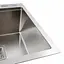 Кухонная мойка Platinum Handmade 50x50 нержавейка с подставкой для ножей + сифон, дозатор и корзинка, Нержавеющая сталь - миниатюра 4