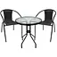 Садові меблі Chomik Bistro New стіл та 2 стільці чорний - мініатюра 1