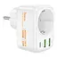МЗП Hoco AC26 Changer Outlet Extender 20W (2USB-A/1USB-C/1Socket) White - мініатюра 2