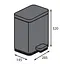 Відро для сміття Koer TC-010306-07 з плавним закриттям прямокутне 6 л графіт (KR5602)  - мініатюра 4