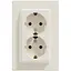 Розетка Schneider Electric ASFORA с заземлением двойная крем 16А (EPH9900123) - миниатюра 1