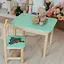 Дитячий письмовий столик та стільчик (з ящиком) для малювання та навчання (Зелений) Слонік - мініатюра 1