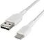 Кабель Belkin USB-A > USB-C зарядка/синхронизация 2м, 15Вт, Type-C, плетеный, белый - миниатюра 3
