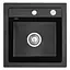 Гранітна кухонна мийка Rea West black з білим вкрапленням ZLE-00115, Чорний матовий - мініатюра 5