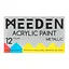 Набор акриловых красок MEEDEN Metallic 12x22 мл - миниатюра 1
