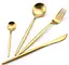 Набор столовых приборов золото из нержавеющей стали 18/10 на 4 предмета. - миниатюра 3