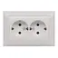 Розетка встраиваевая двойная с заземлением закал.керам. Primera белая 3008 LUXEL - миниатюра 1