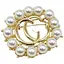 Елегантна брошка з перлинами для особливого образу декоративна жіноча прикраса на одяг Золотистий - мініатюра 1