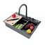 Кухонна мийка Zerix ZH7548-SET-03 Nano-Black із вбудованим змішувачем ZM5577, Графит - мініатюра 1