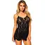 Пеньюар Leg Avenue Rose Lace Flair Chemise Black One Size - миниатюра 1
