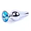 Металева анальна пробка з кристалом Boss Jewellery Silver Butt Plug Light 9.5 см (блакитний) - мініатюра 1