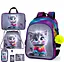 Ортопедичний шкільний рюкзак 6 в 1 для дівчинки School Standard 38х28х16 см з Котом для молодших класів (SET 160-21) - мініатюра 1