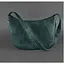 Шкіряна жіноча сумка Круасан зелена - мініатюра 1