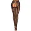 Панчохи Leg Avenue Crotchless Net Tights With Heart Backseam Black One Size - мініатюра 3