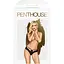 Трусики-бразилиана Penthouse MerMaid Fantasy L/XL Black, кружево, низкая посадка, ремешки, бантики - миниатюра 3