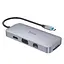 Мульти адаптер хаб Hoco HB33 10в1 Type-C to USB 3.0/ 2 USB 2.0/ Type-C/ HDMI/ VGA/ RJ45/ AUX/ SD/ TF PD 100W 0.18m сірий - мініатюра 5