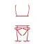 Комплект білизни MAGALI Set OpenBra red - Passion Exclusive: стрепи: ліф трусики та пояс L/XL - мініатюра 5