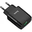 Мережевий зарядний пристрій Hoco C72Q Glorious single port QC 3.0 charger EU чорний - мініатюра 1